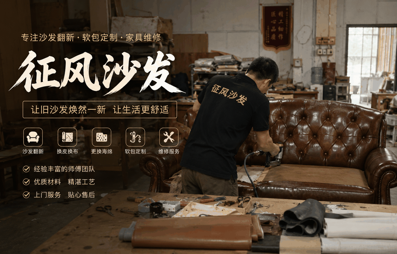 沙发翻新服务展示图