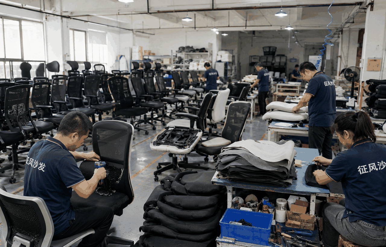 办公椅批量翻新案例图