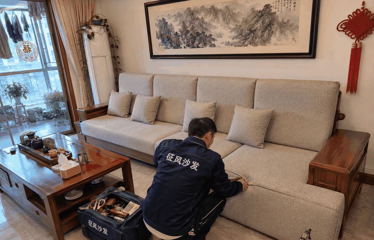 家庭布艺沙发翻新案例图