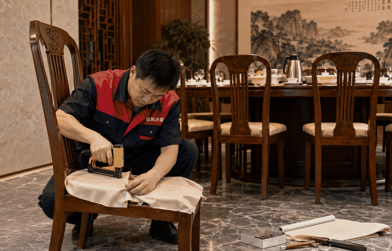 餐厅餐椅翻新案例图